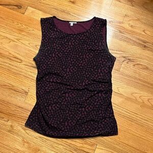 Halogen purple with black dots sleeveless shirt- size xl-
